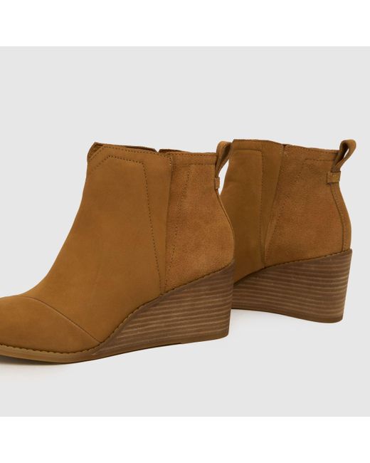 TOMS Women's Brown Clare Wedge Boots