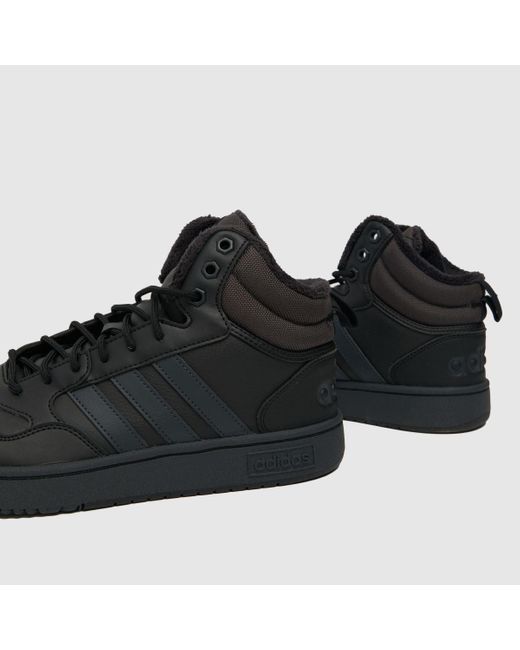 Adidas Black Hoops 3.0 Mid Trainers In for men