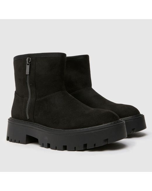 Schuh Black Carman Faux Furlined Boots
