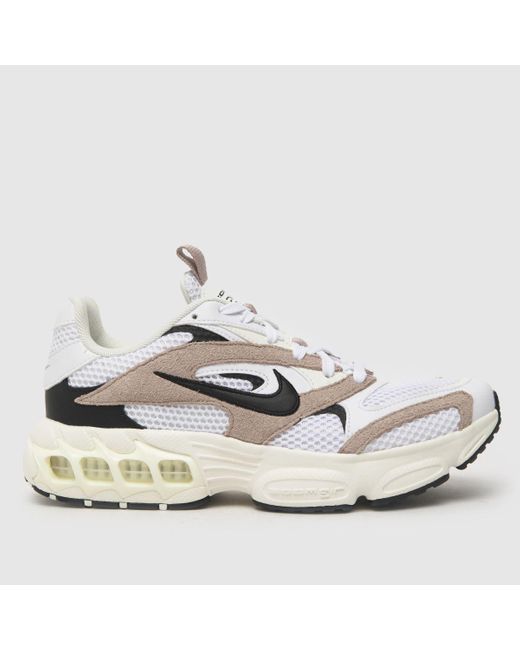 Nike Zoom Air Fire Trainers In White & Brown