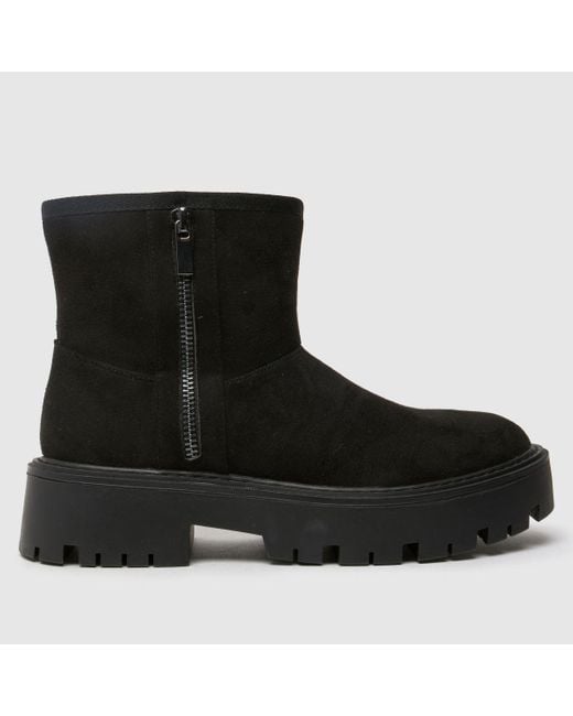 Schuh Black Carman Faux Furline Boots In