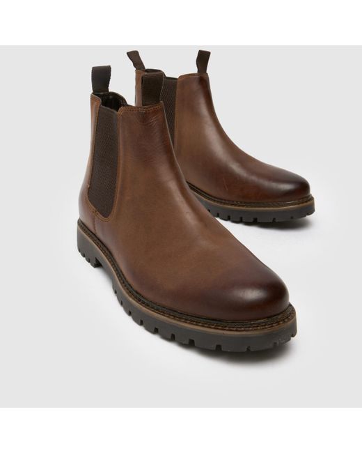 Schuh Brown Wide Fit Dawson Leather Boots In for men