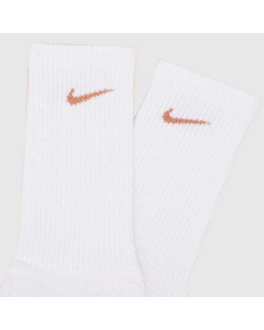 Nike White Everyday Plus Crew Socks 3Pk