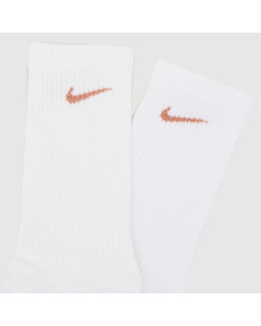 Nike White Everyday Plus Crew Socks 3Pk