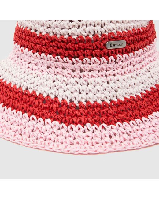 Barbour Red Esther Crochet Hat