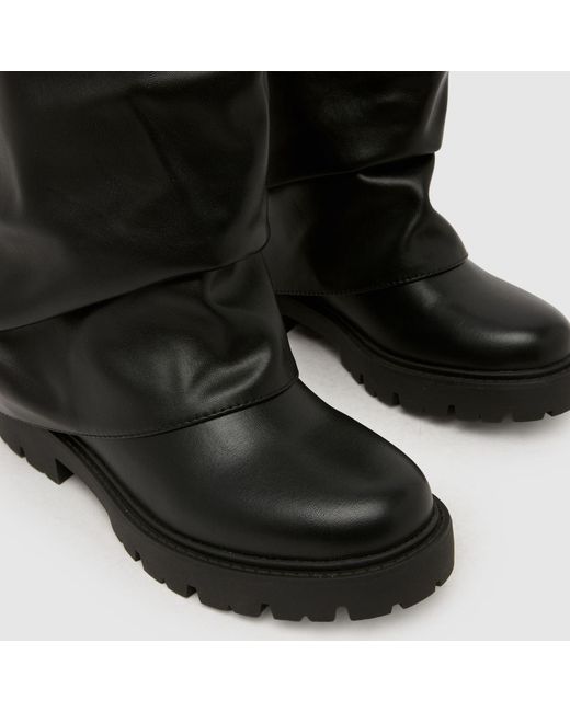 Schuh Black Dartford Ruched Skirt Boot Boots