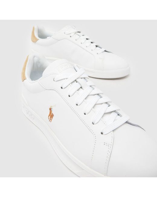Polo Ralph Lauren White Heritage Court Trainers for men