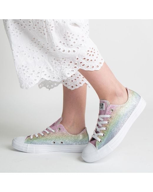 Rainbow glitter best sale converse