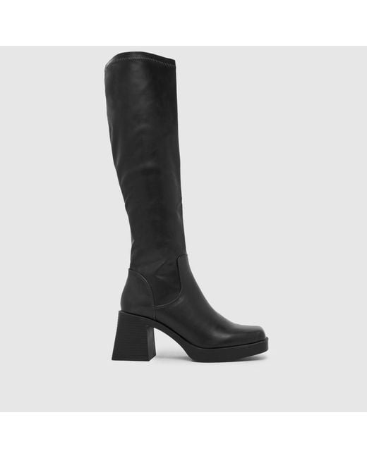 Schuh Black Doja Platform Knee High Boots