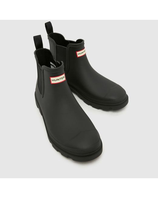 Hunter Black Downpour Chelsea Boots for men