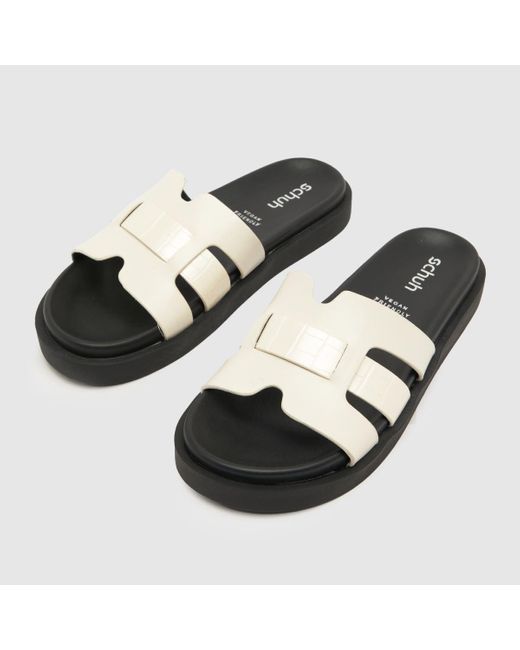 Schuh Black Timmy Croc Footbed Sandals In