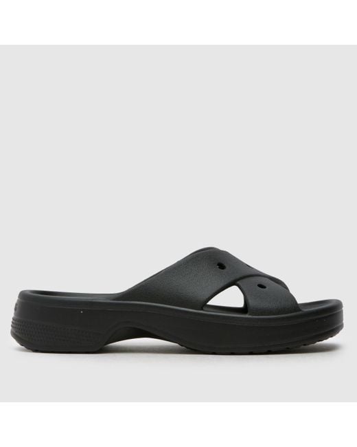 CROCSTM Black Cross Strap Sandals