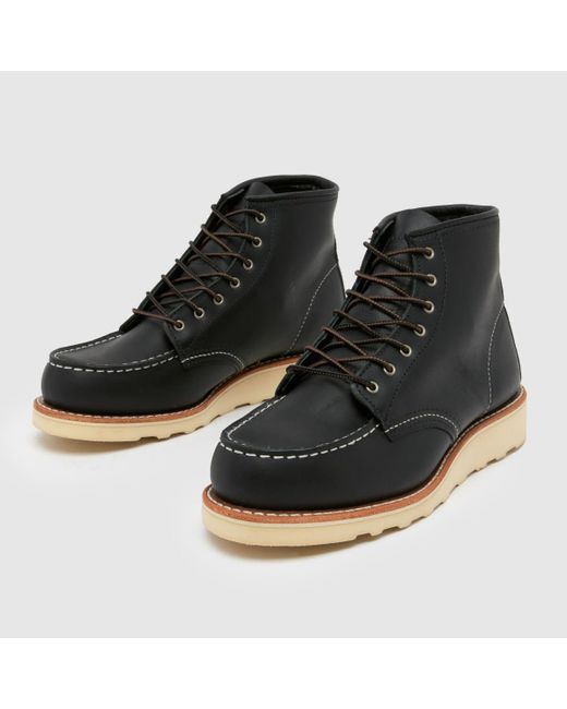 Red Wing Black 6 Inch Classic Moc Toe Boots