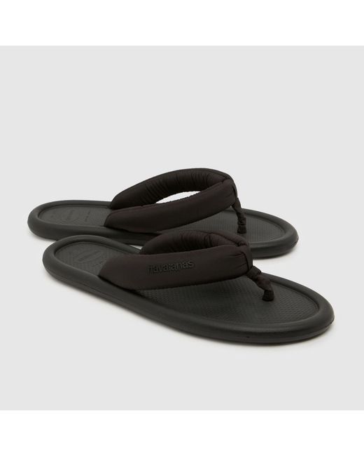 Havaianas Black Maxi Puffed Flip Sandals