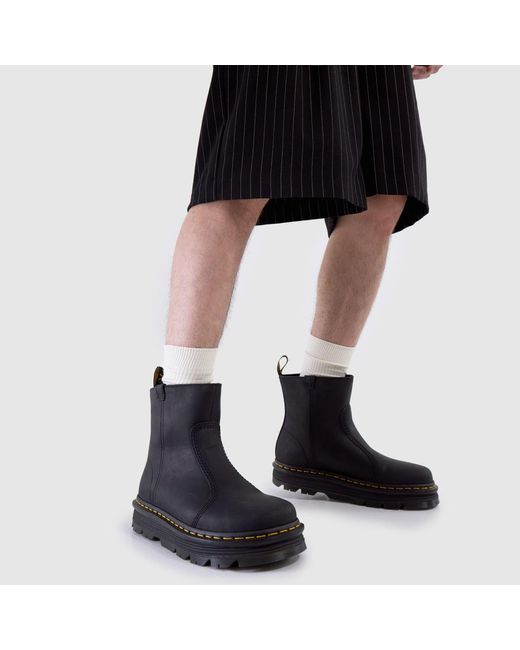 Dr. Martens Black Zebzag Rigger Boots for men