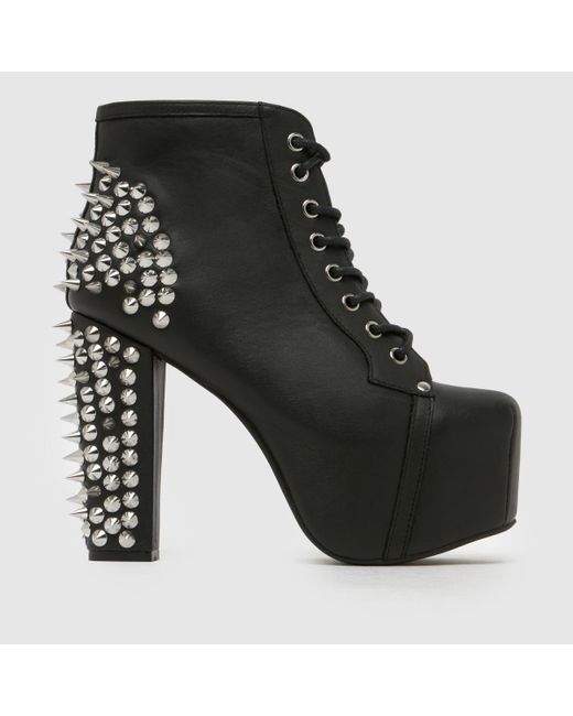 Jeffrey Campbell Black Lita Spike Studded Platform Boots