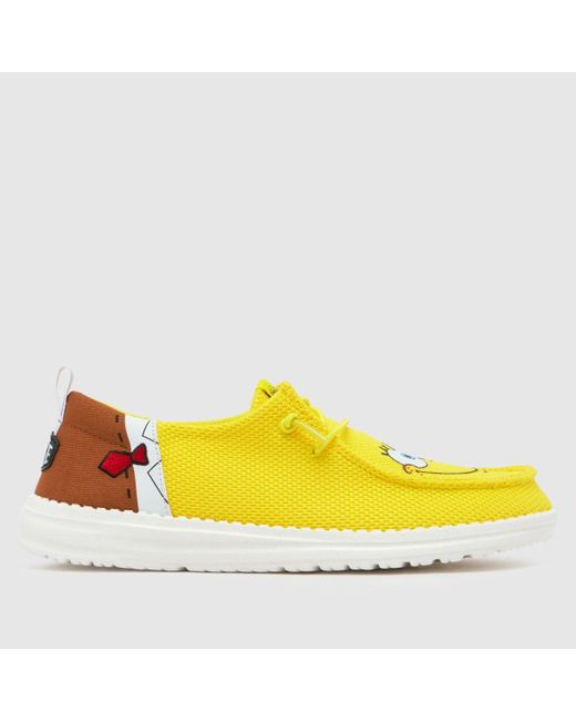 HeyDude Yellow Wendy Funk Spongebob Trainers In