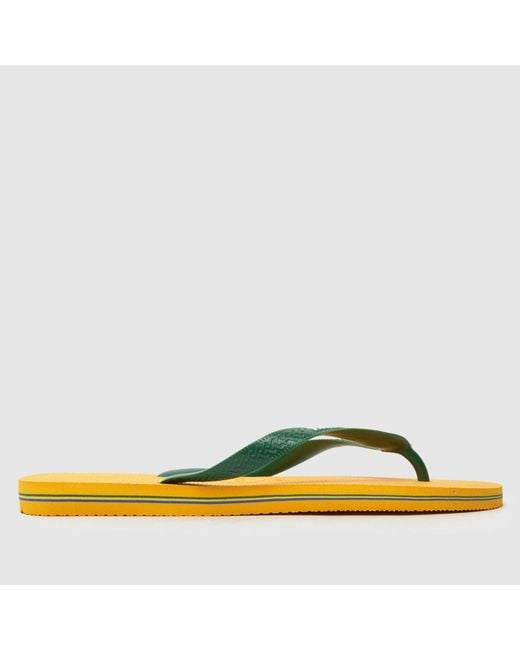 Havaianas Yellow Brasil Logo Flip Sandals for men