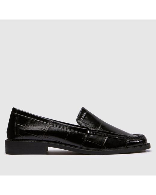 Schuh Black Lipstick Croc Loafer Flats