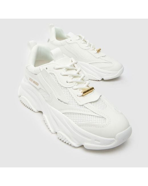 Steve Madden White Possession Trainers