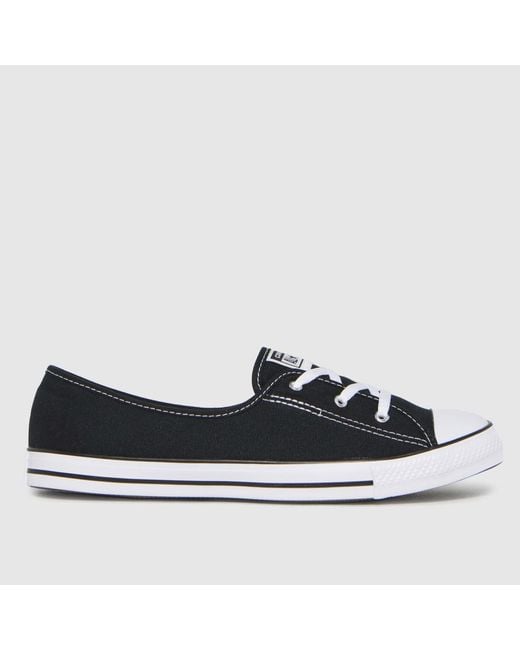 Converse Black All Star Ballet Lace Slip Trainers