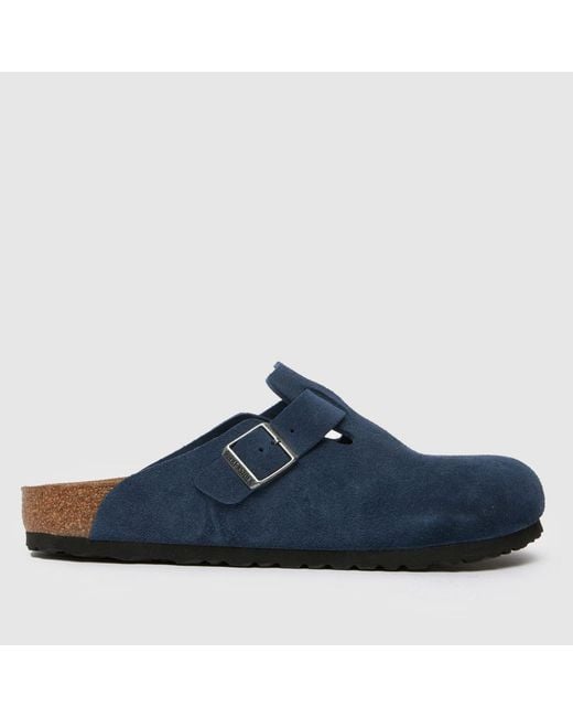 Birkenstock Blue Boston Soft Footbed Clog Sandals for men
