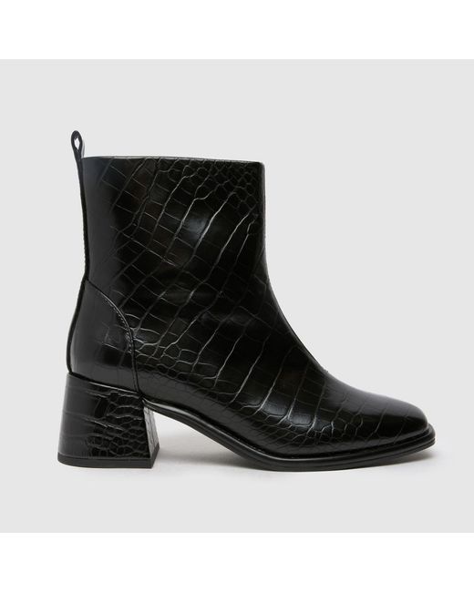 Schuh Black Bowie Block Heel Boots
