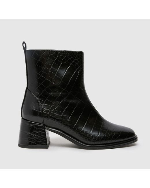 Schuh Black Bowie Block Heel Boots
