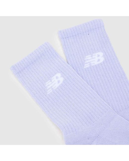 New Balance Purple Crew Socks 3 Pack