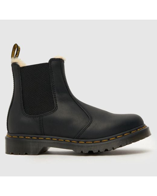 Dr. Martens Black Leonore Fur Lined Chelsea Boots, (Eu 36)