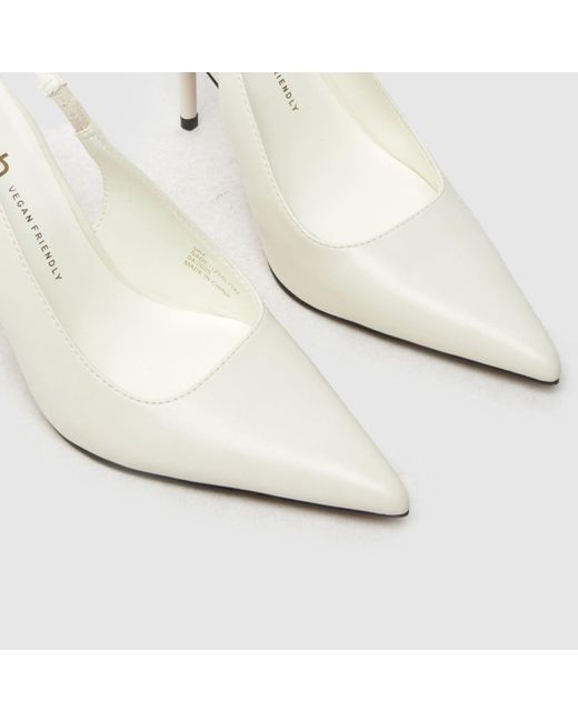 Schuh White Sade Heeled Slingback Court High Heels