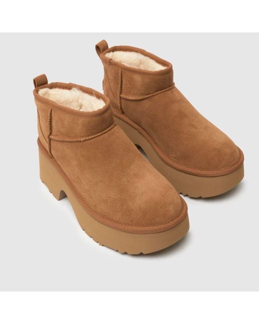 Ugg Brown Classic Ultra Mini New Heights Boots In