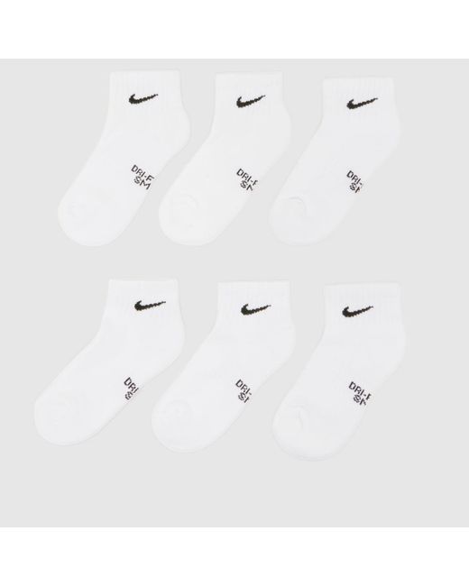 Nike White Kids Ankle Socks 6 Pack