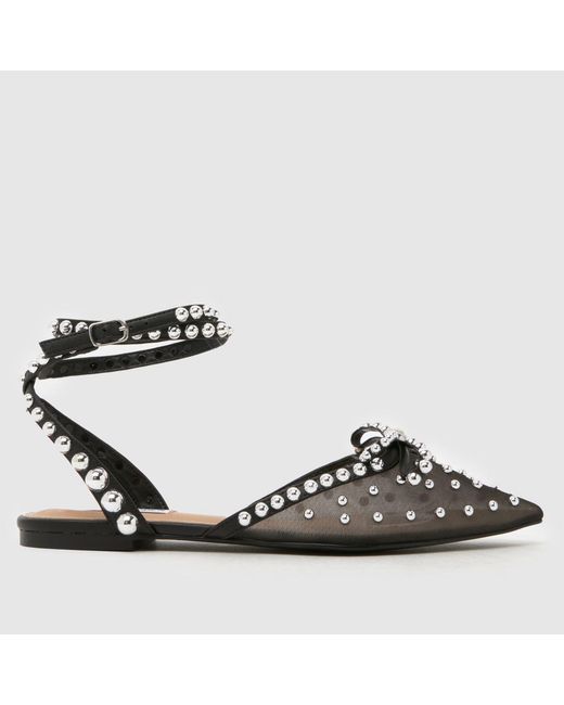 Steve Madden Black Lynne Jewel Pointed Flats