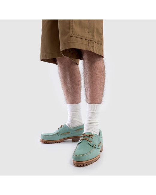 Timberland Green Authentic 3 Eye Boat Shoes for men