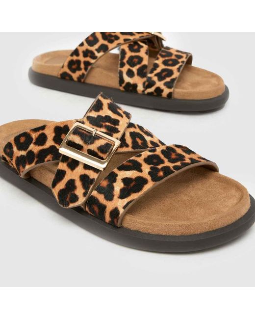 Schuh Brown Tear Leather Footbed Sandals