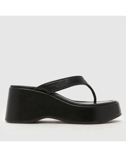 Schuh Black Tonio Chunky Toe Post Sandals