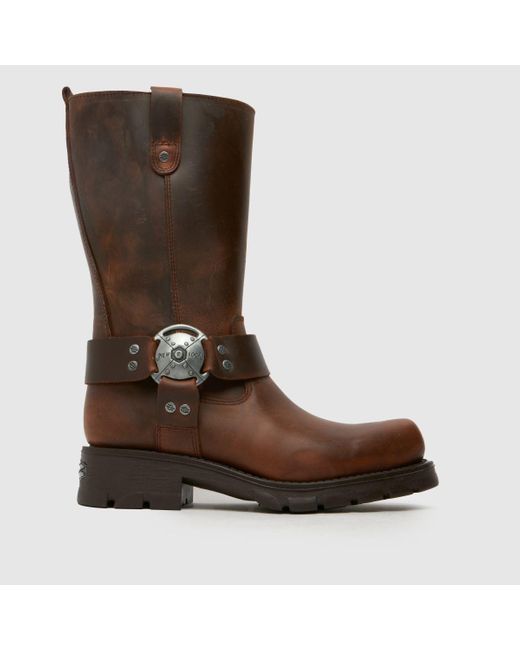 New Rock Brown High Biker Boots