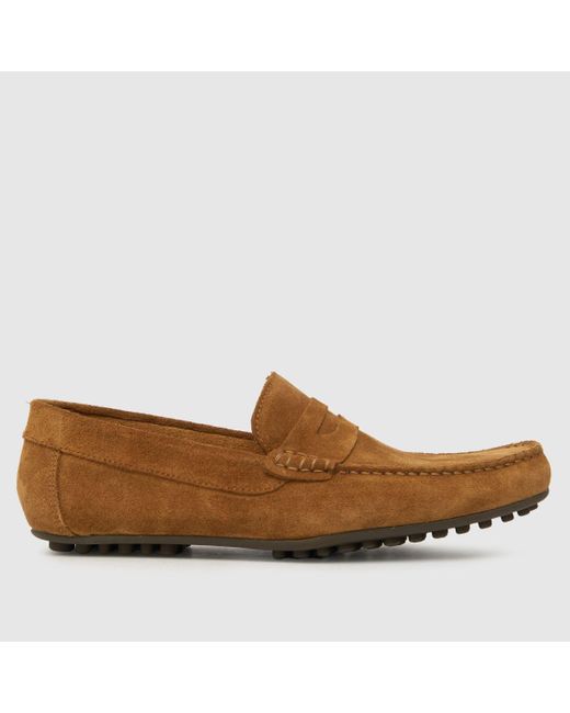 Schuh Brown Russell Suede Loafers Shoes In for men