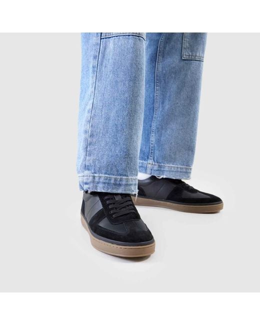Schuh Black Walker Suede Gum Trainers for men
