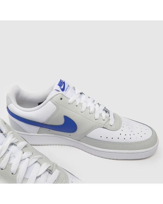 Nike Court Vision Trainers In White & Blue for men