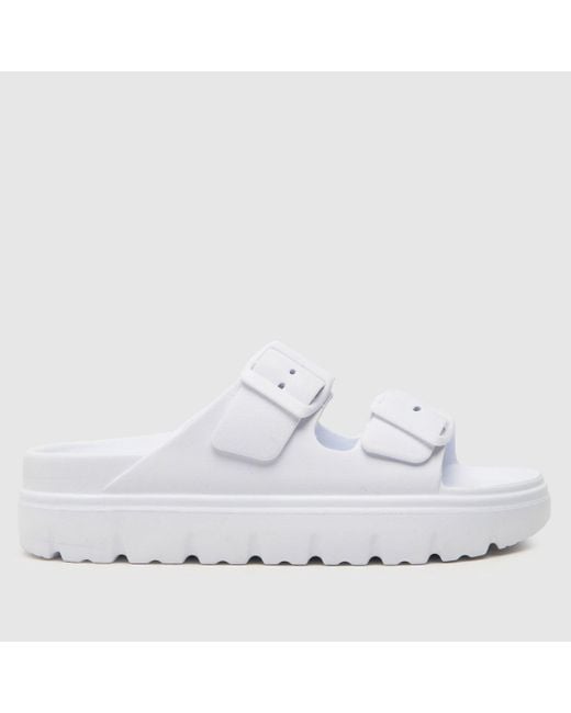 Schuh White Tilda Double Strap Footbed Sandals In