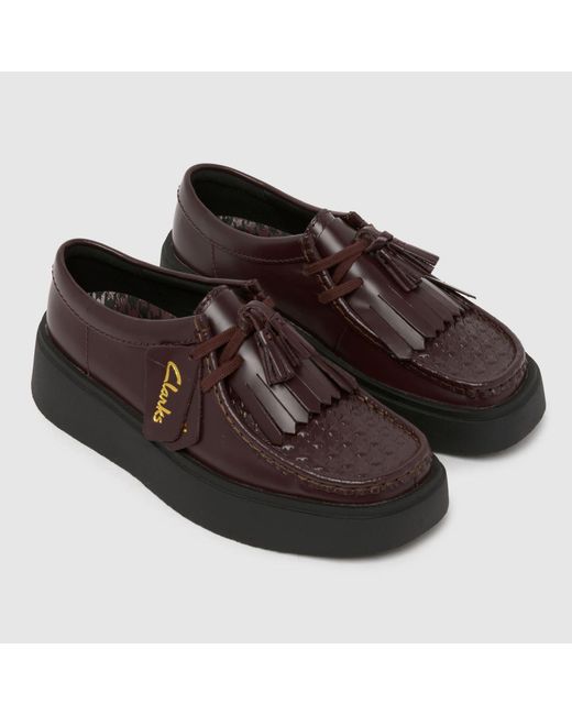 Clarks Brown Torview Embossed Flats