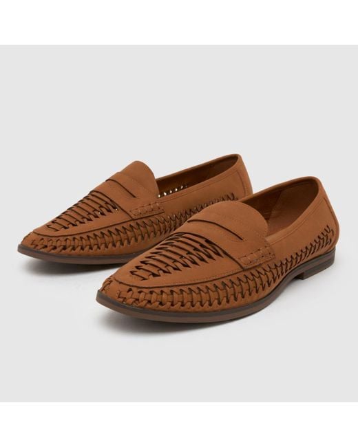 Schuh Brown Reem Woven Loafer Shoes for men