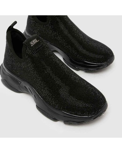 Steve Madden Black Mythical Bling Trainers