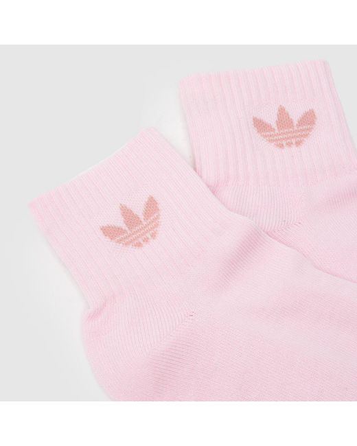 Adidas Pink Originals Mid Ankle Sock 6 Pk