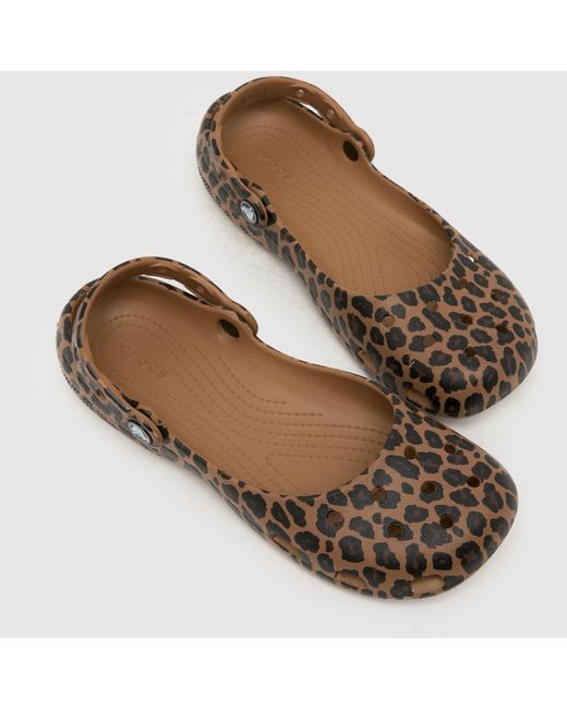 CROCSTM Brown Classic Animal Ballet Sandals