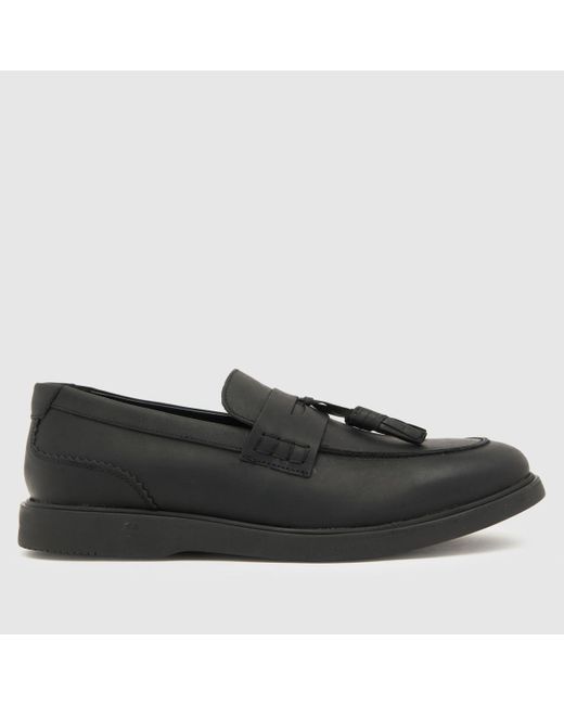 H by Hudson Black Cato Loafer Shoes In for men