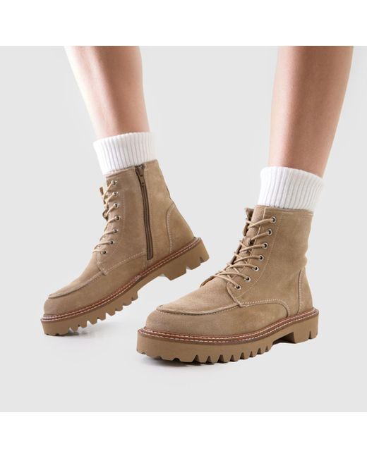 Schuh Natural Corrine Suede Moc Toe Boots