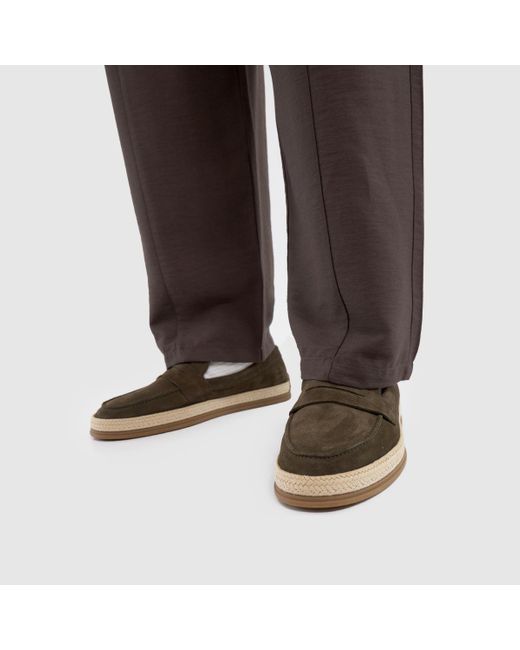 Schuh Brown Rin Suede Espadrille Loafer Shoes for men
